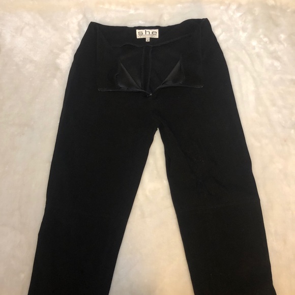 She by Sheri Bodell Vintage Black Front Zip Pants Size 4 - Picture 7 of 10